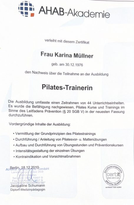 Pilates-Trainerin 2/2